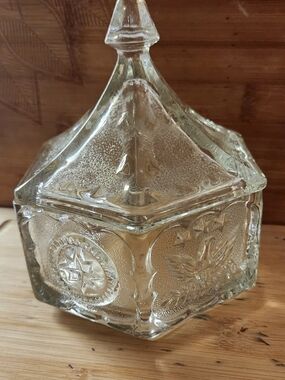 Tiara Clear Glass Decorative Covered Jar